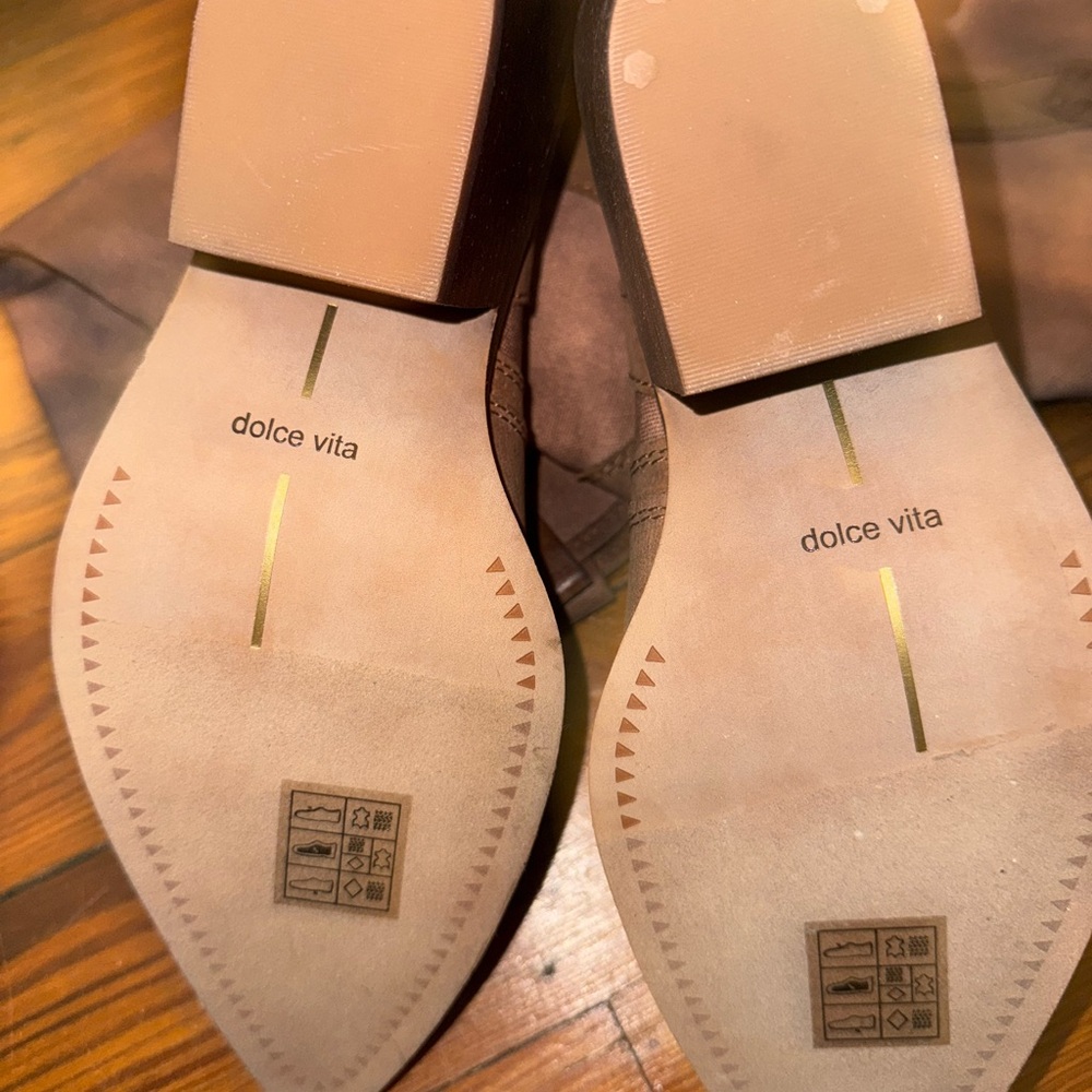 Dolce Vita Brown Leather Boots with Perforated Soles